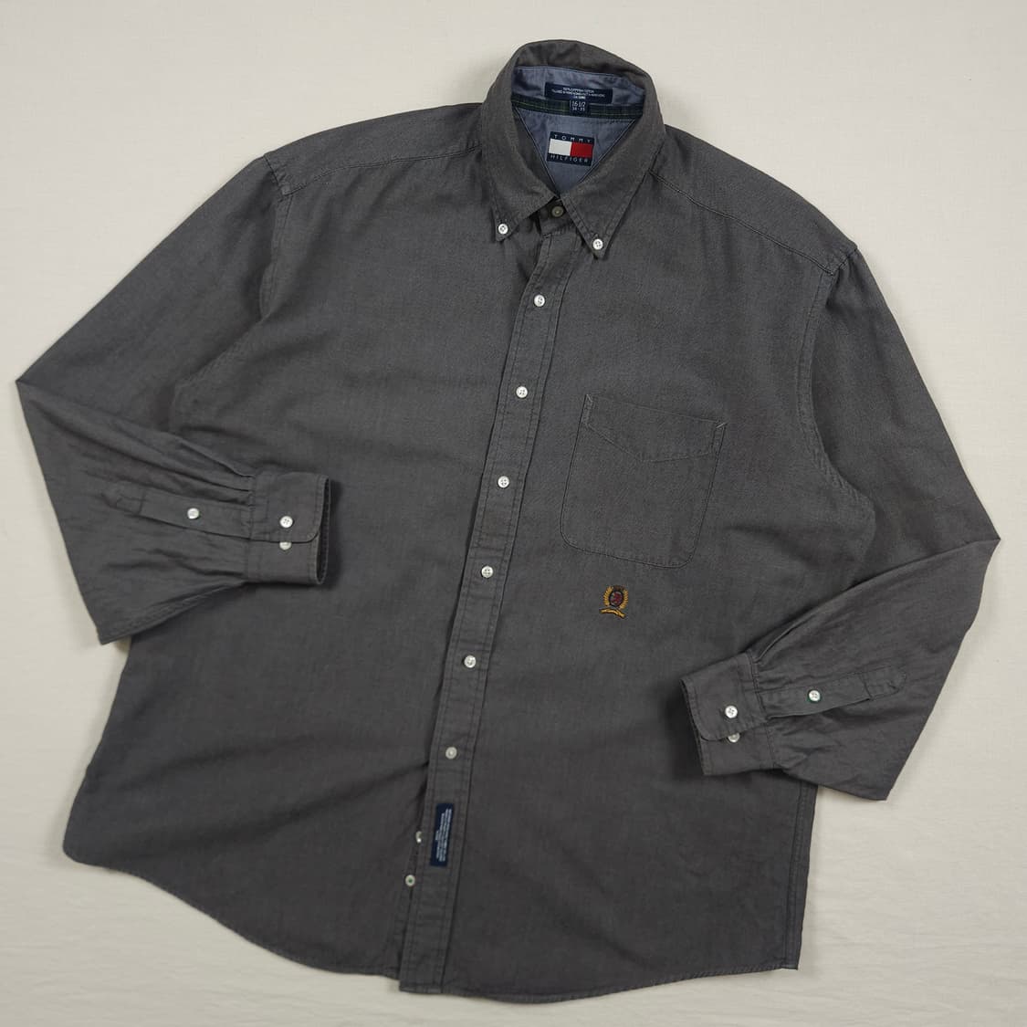 2XL(110) 타미 힐피거 월계관 코튼셔츠 차콜 상품이미지2