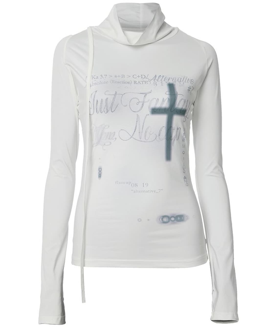 플레어업 컷아웃 터틀넥 롱슬리브 화이트 상품이미지3