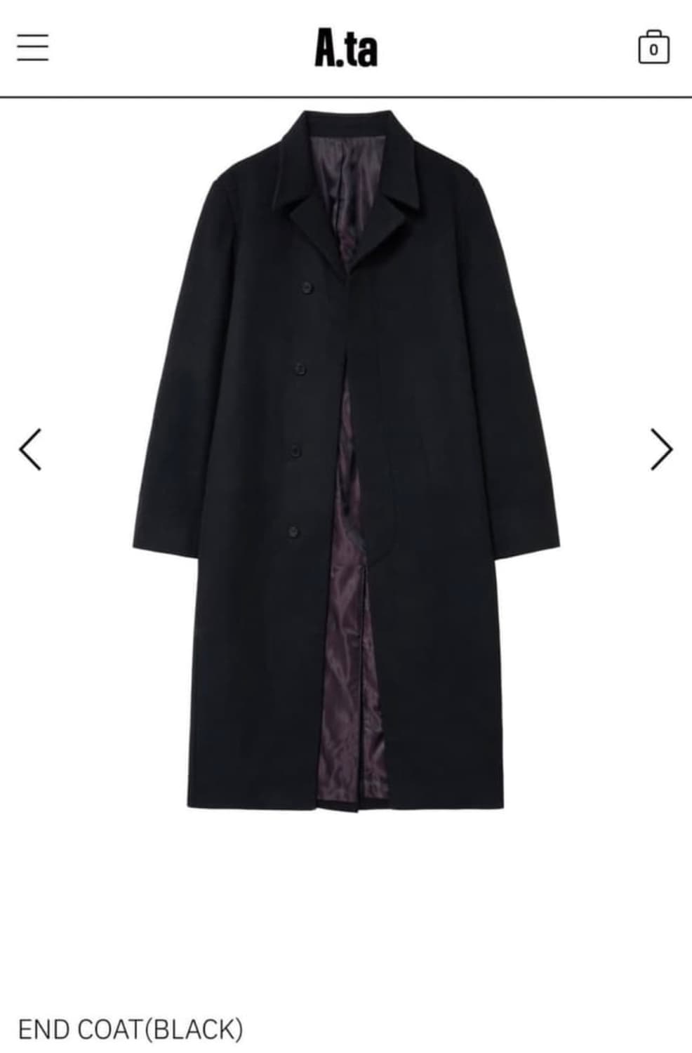 A.ta 엔드코트 블랙 상품이미지1