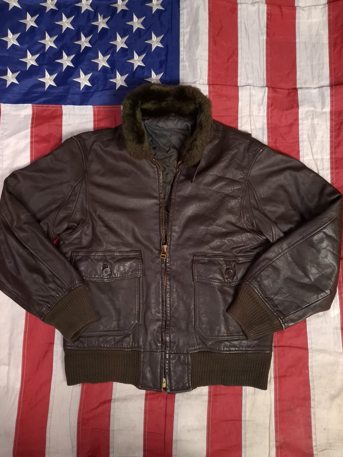 빈티지 미해군 TYPE 리얼레더 G-1 항공점퍼 상품이미지1