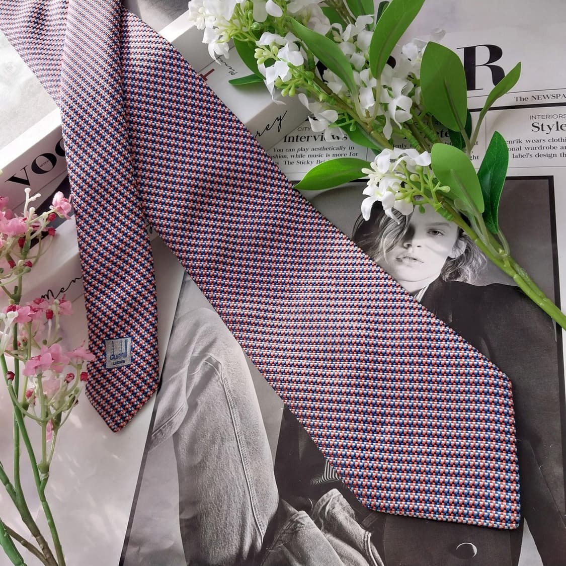 던힐 실크 레드 마이크로 체크 넥타이 9.1cm A+등급 K1654
 상품이미지3