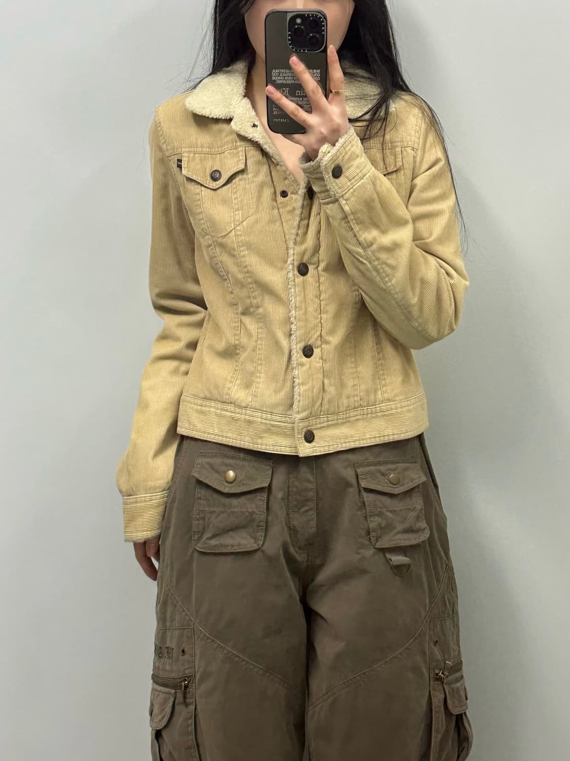 아베크롬비 베이지 코듀로이 양털 자켓 상품이미지2