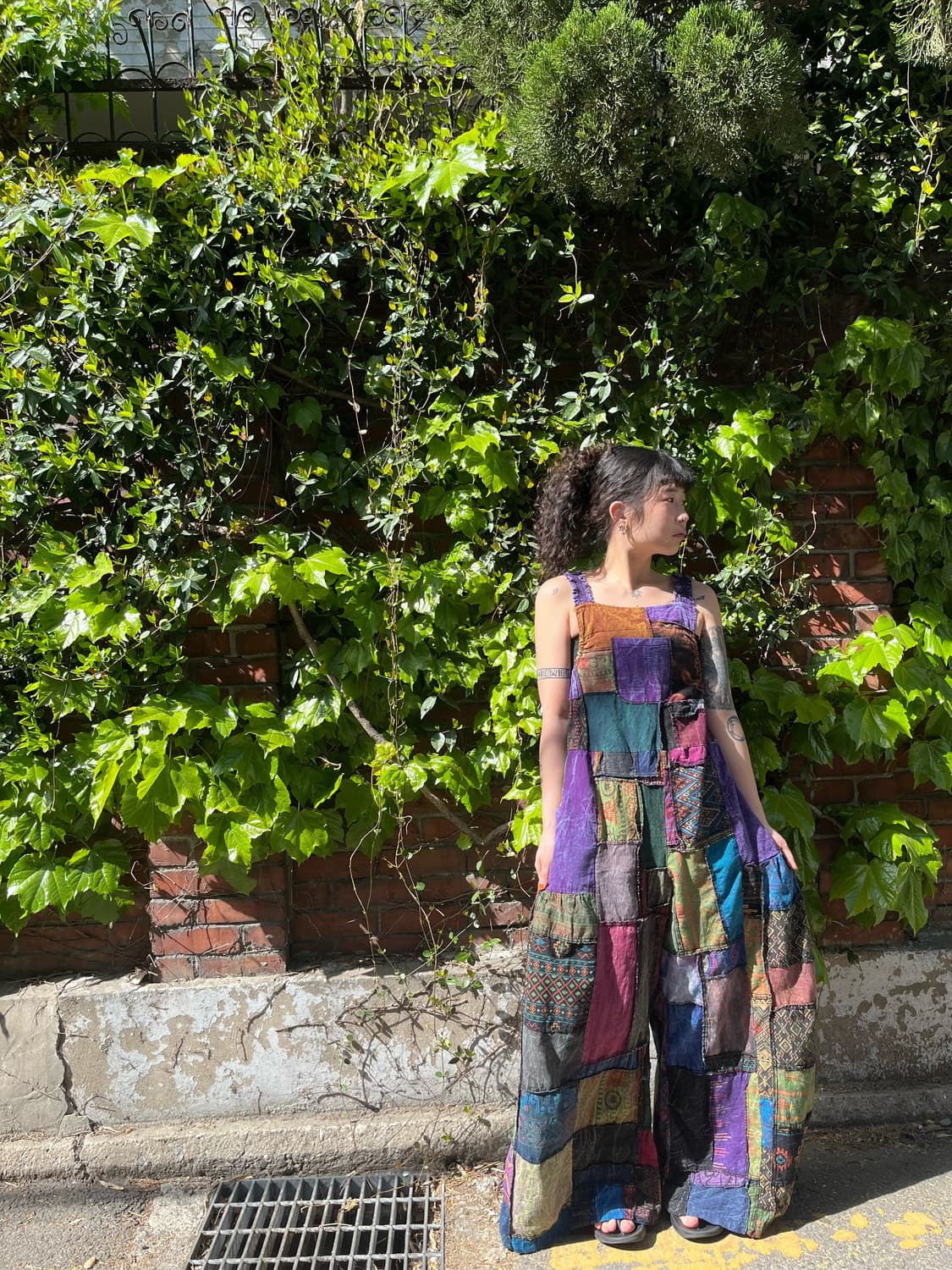 보라 히피 에스닉 패치워크 멜빵 점프수트 상품이미지2