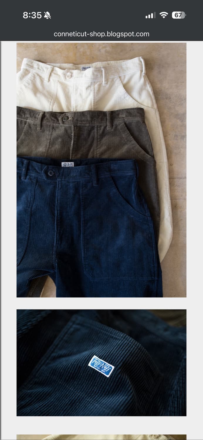 라디올 radiall tuff-nuff 코듀로이 팬츠 32 상품이미지1