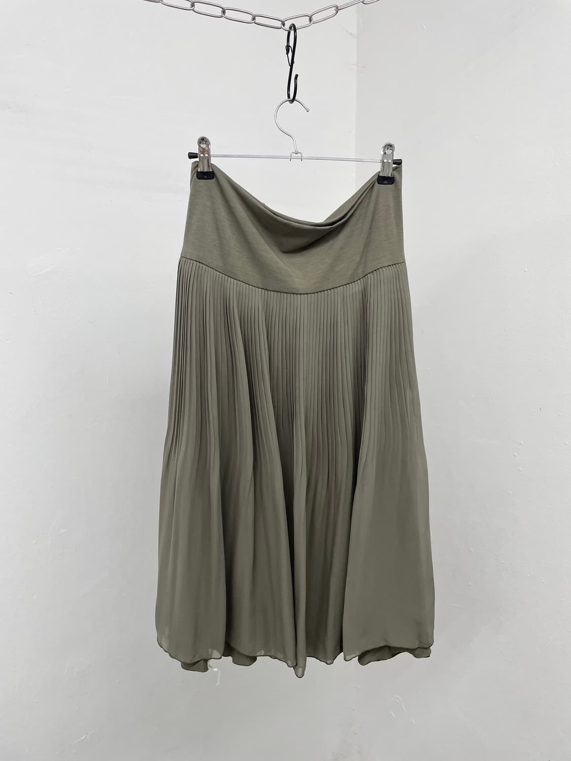 카키 레이어드 플리츠 스커트 상품이미지7
