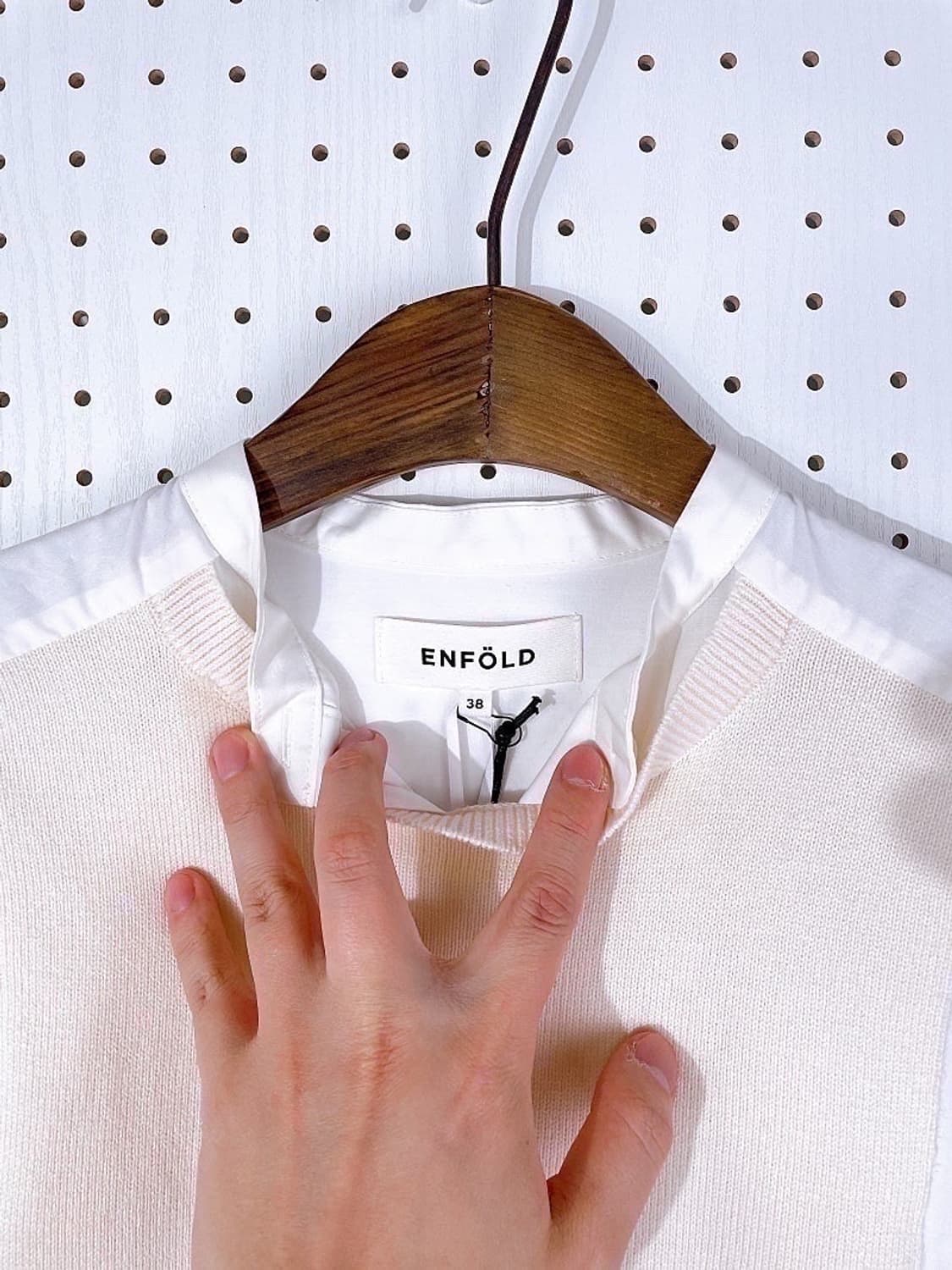 (정품/새상품) 엔폴드 여성 화이트 베이지 니트 셔츠 블라우스 상품이미지2