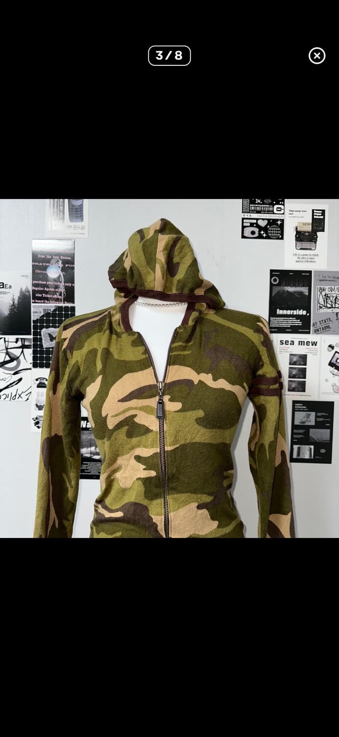 y2k 딱붙 카모 후드집업 상품이미지3