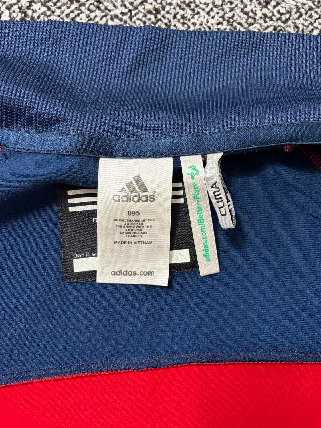 빈티지9. (3.1절 할인!) 아디다스 배색 라인 져지 레드 네이비 자켓 상품이미지5