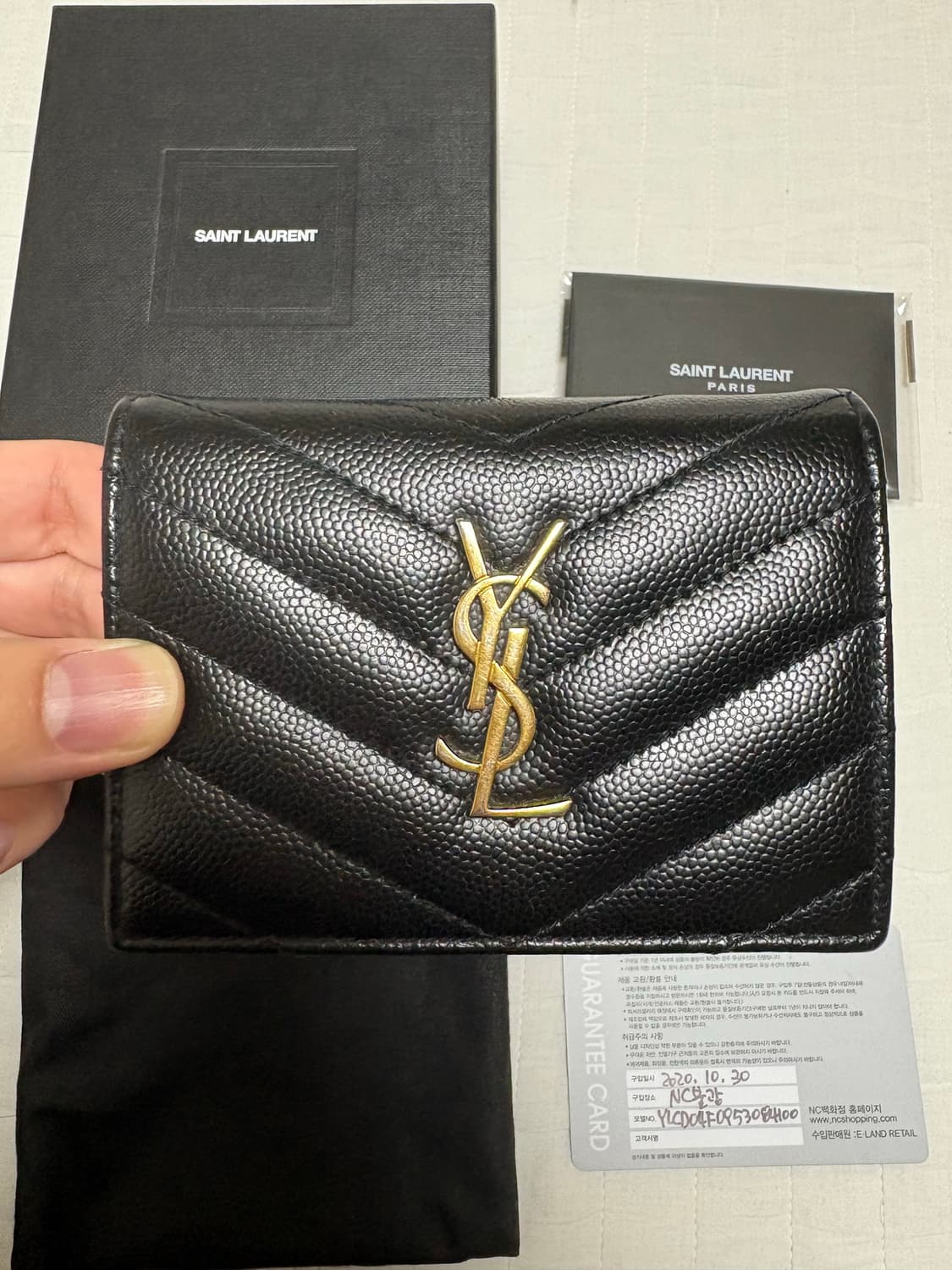 입생로랑 모노그램 마틀라세 반지갑 금장 풀박스 국내정품 상품이미지1