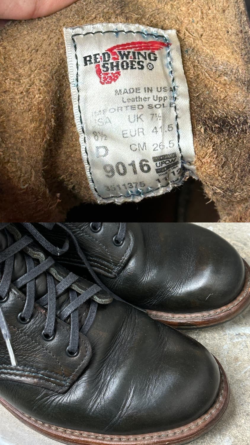 OG USA Made 레드윙 9016 벡맨 구버전 시가 상품이미지9