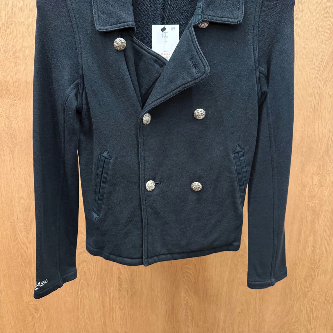 폴로 랄프로렌 더블 브레스티드 자켓 소매 로고 자수 디테일 블랙 상품이미지5