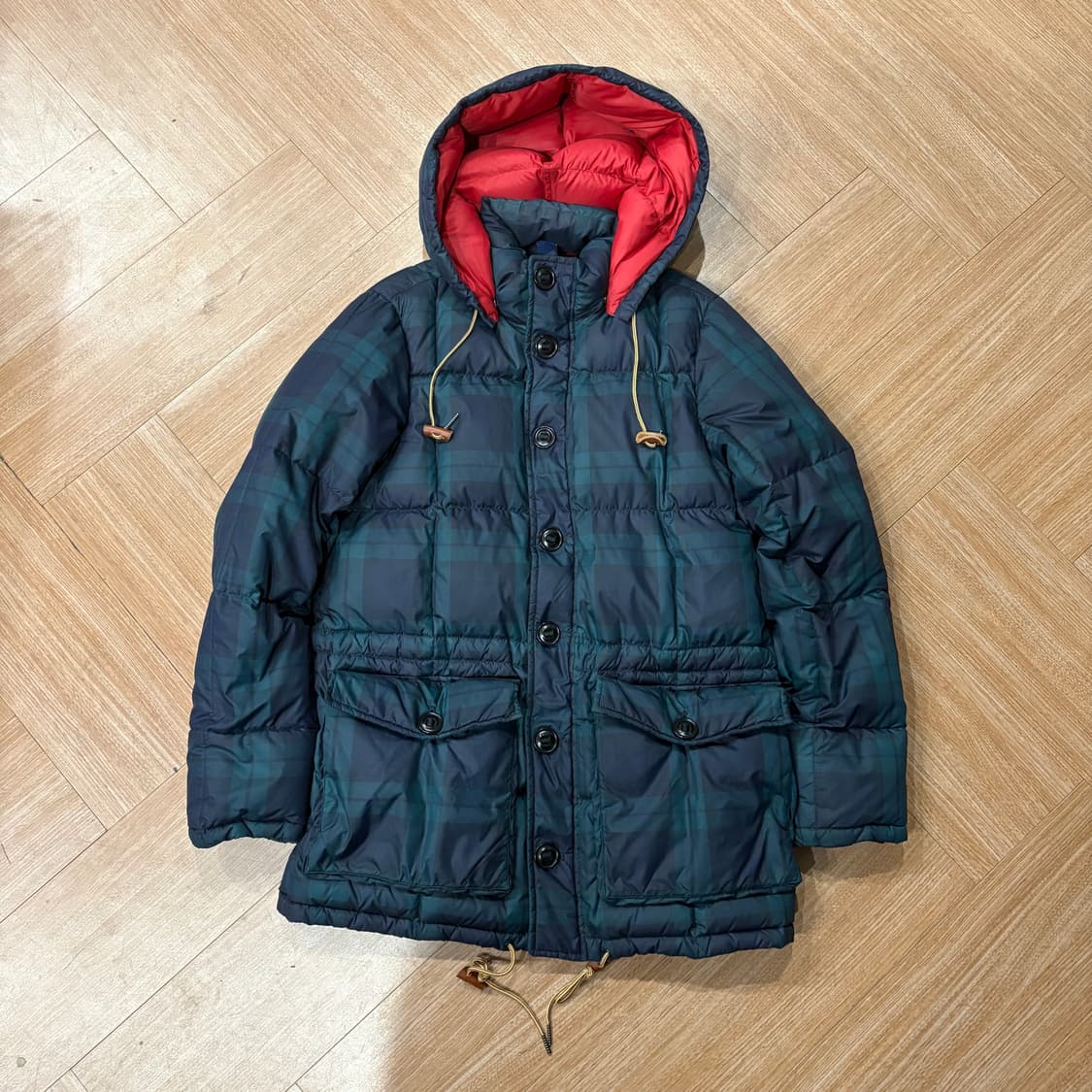 랄프로렌 럭비 타탄 체크 다운 후디드 파카(탈부착) 상품이미지3