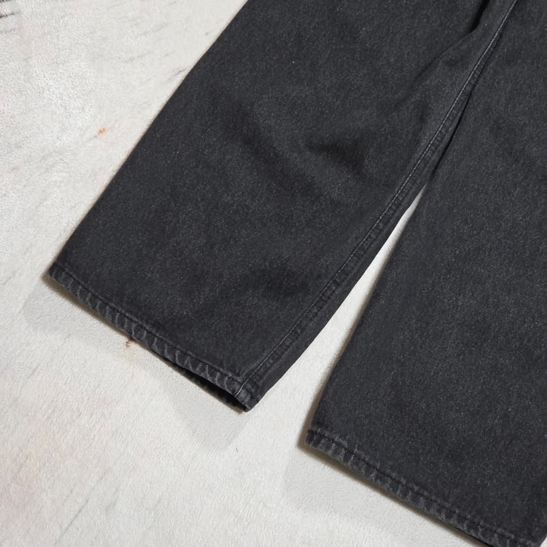 빈티지 흑청 워싱 데님 와이드 팬츠 상품이미지6