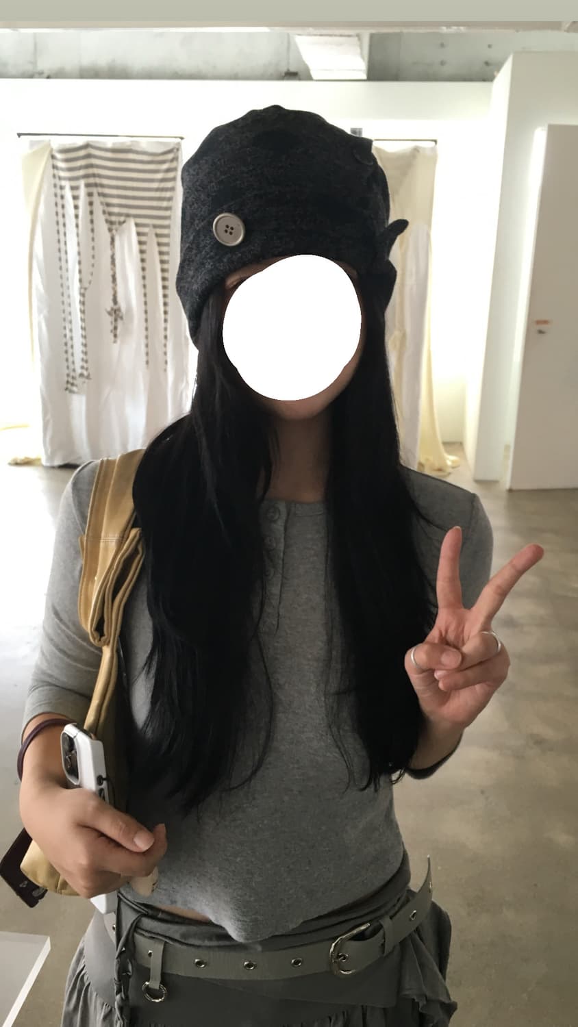 도트 버튼 비니 상품이미지2