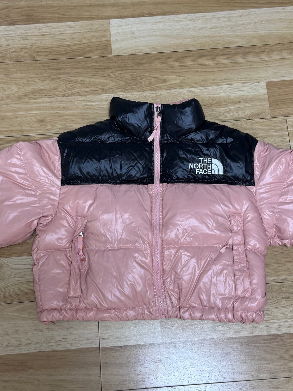 노스페이스 눕시 여성 숏패딩 M 핑크 상품이미지2