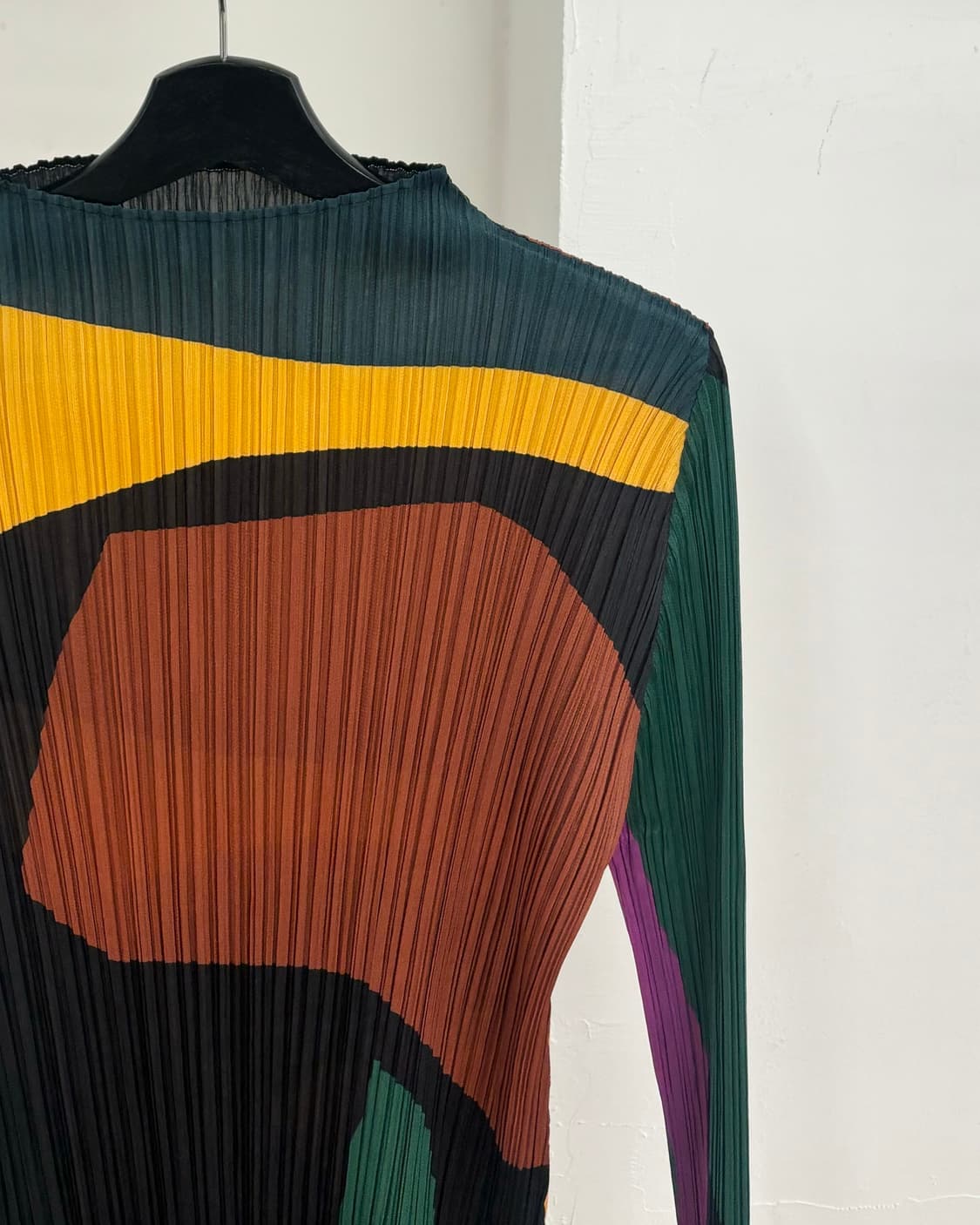 플리츠 플리즈 컬러 블록 패턴 튜닉 또는 원피스 상품이미지4