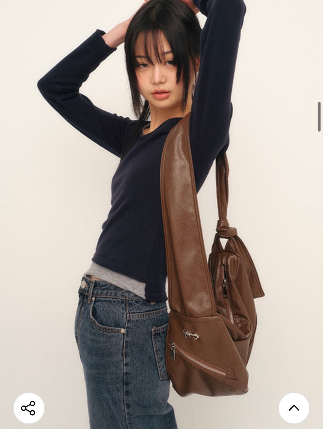 Curetty c loose faux leather bag brown 상품이미지2