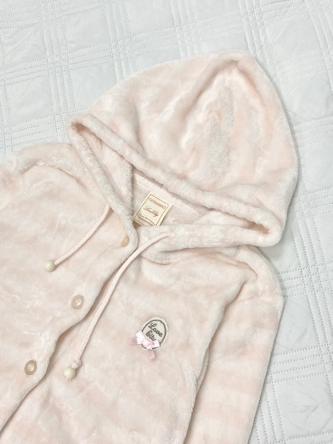 ꒰ঌ 폭닥 스트라이프 핑크 후드집업 ໒꒱ 상품이미지3