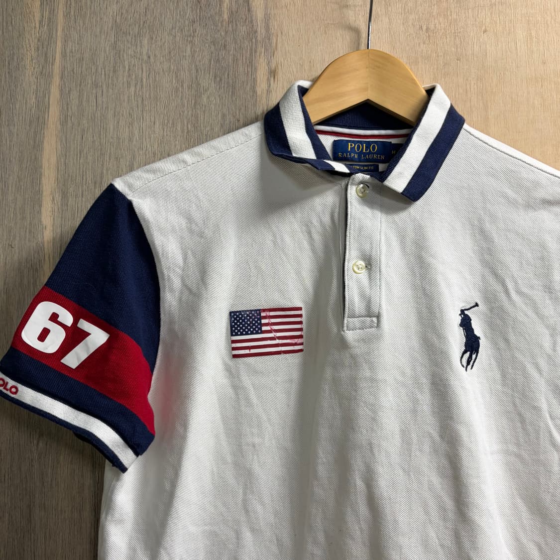 폴로 대대장 빅포니 치프키프 USA 1967 화이트 반팔 카라 티셔츠 M 상품이미지7