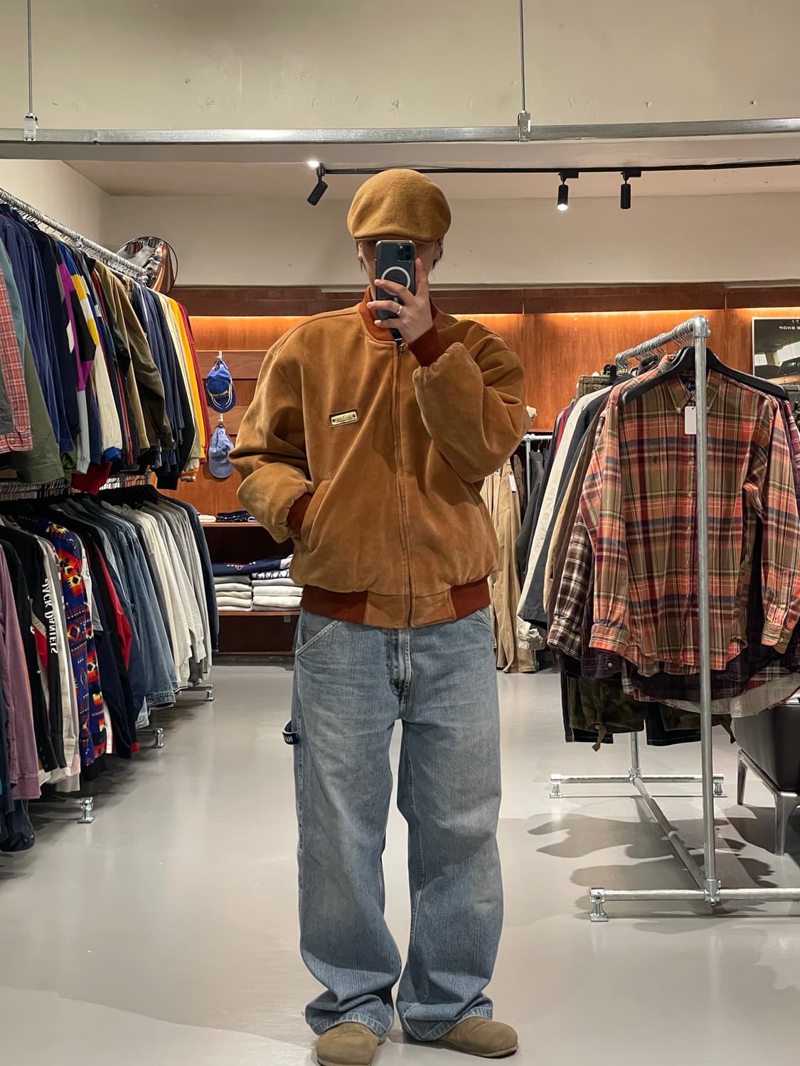 90’s 빈티지 봄버 스웨이드 자켓   상품이미지3