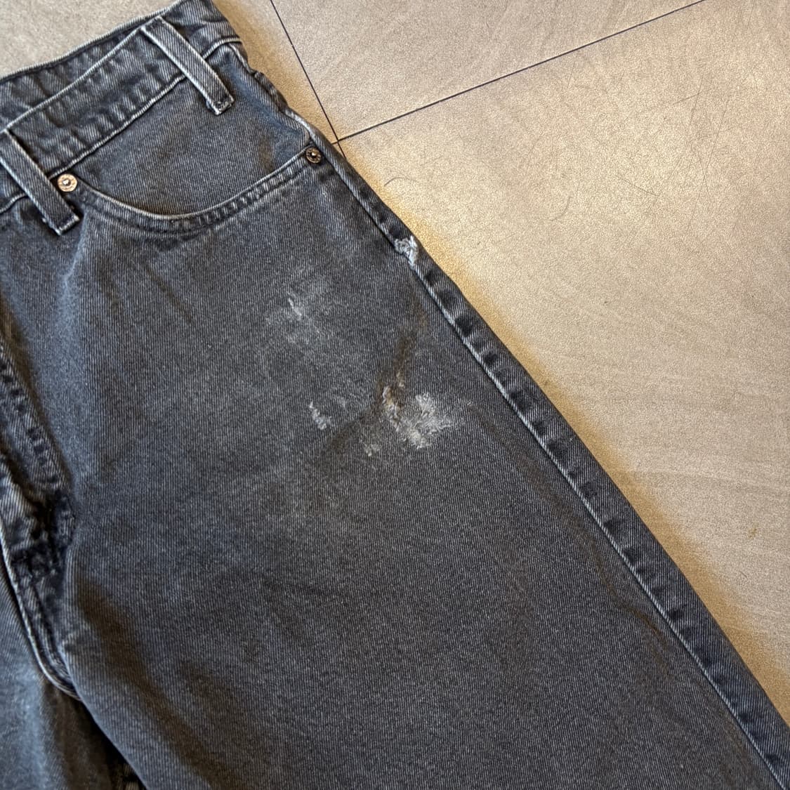 90s Levis 90년대 생산 리바이스 550 데님 오렌지탭 블랙 팬츠 상품이미지9