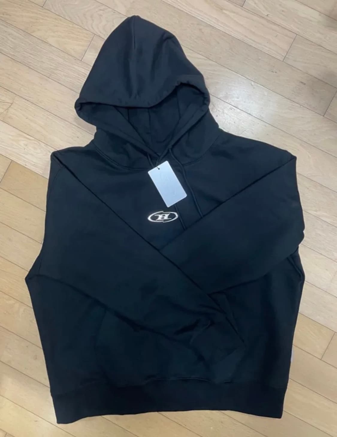 (3)본투윈 빅 크롬 B 로고 후디 블랙 후드티 상품이미지5