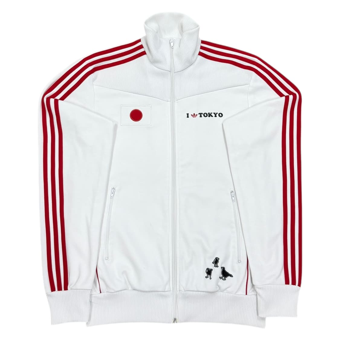 아디다스 빈티지 일본 도쿄 트랙탑 져지 자켓 화이트 레드 M 95 상품이미지1