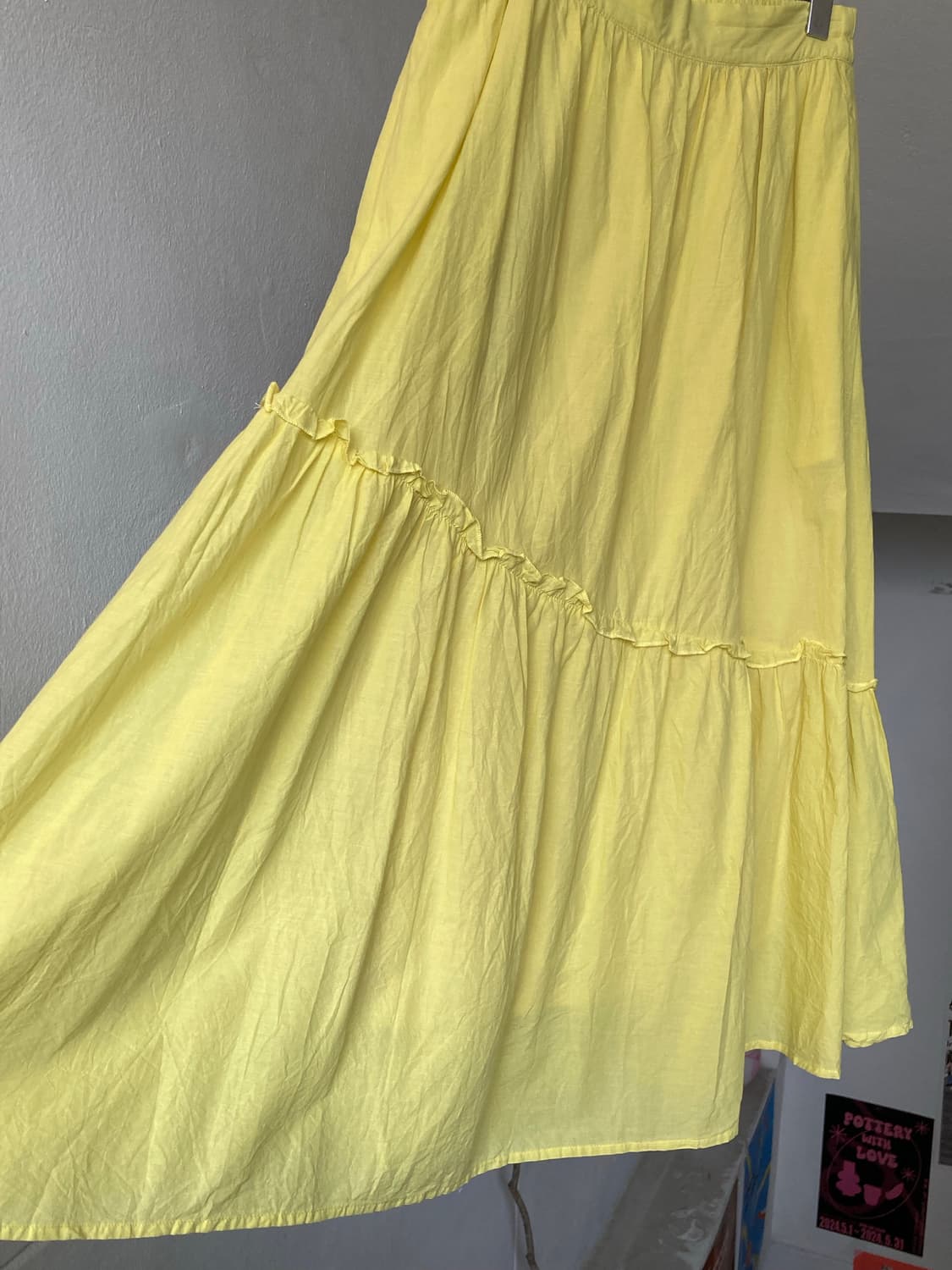 코튼 100 병아리 롱 스커트 상품이미지4