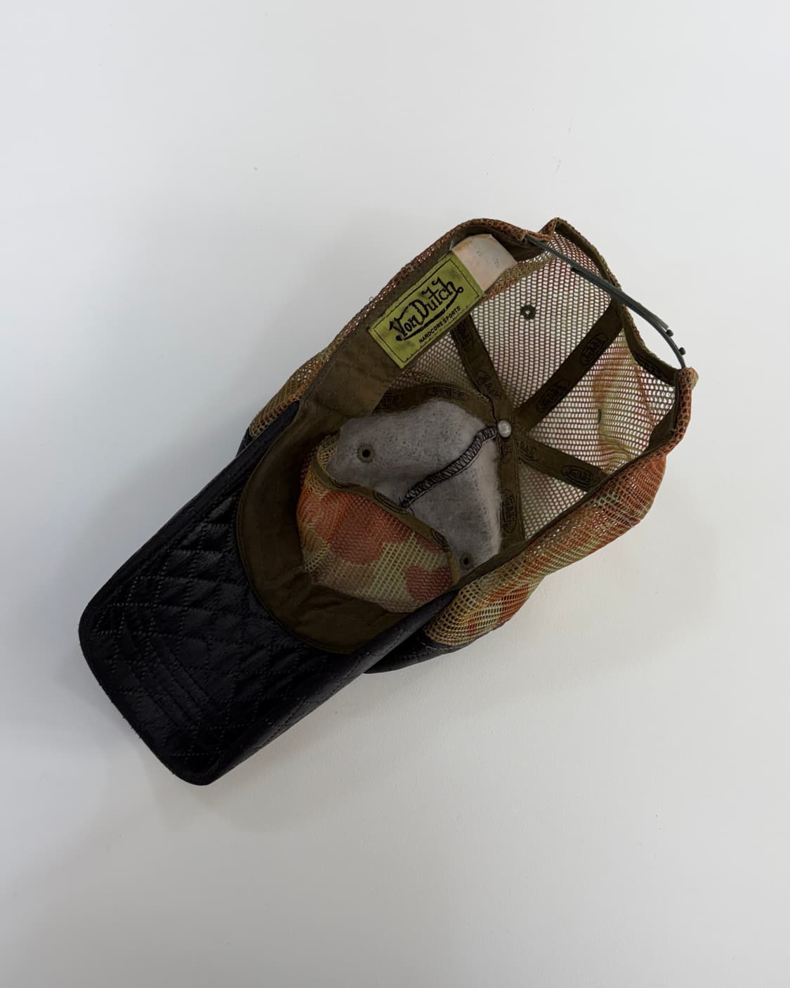 본더치 VonDutch 빈티지 레더 카모 메쉬 볼캡 모자 상품이미지6