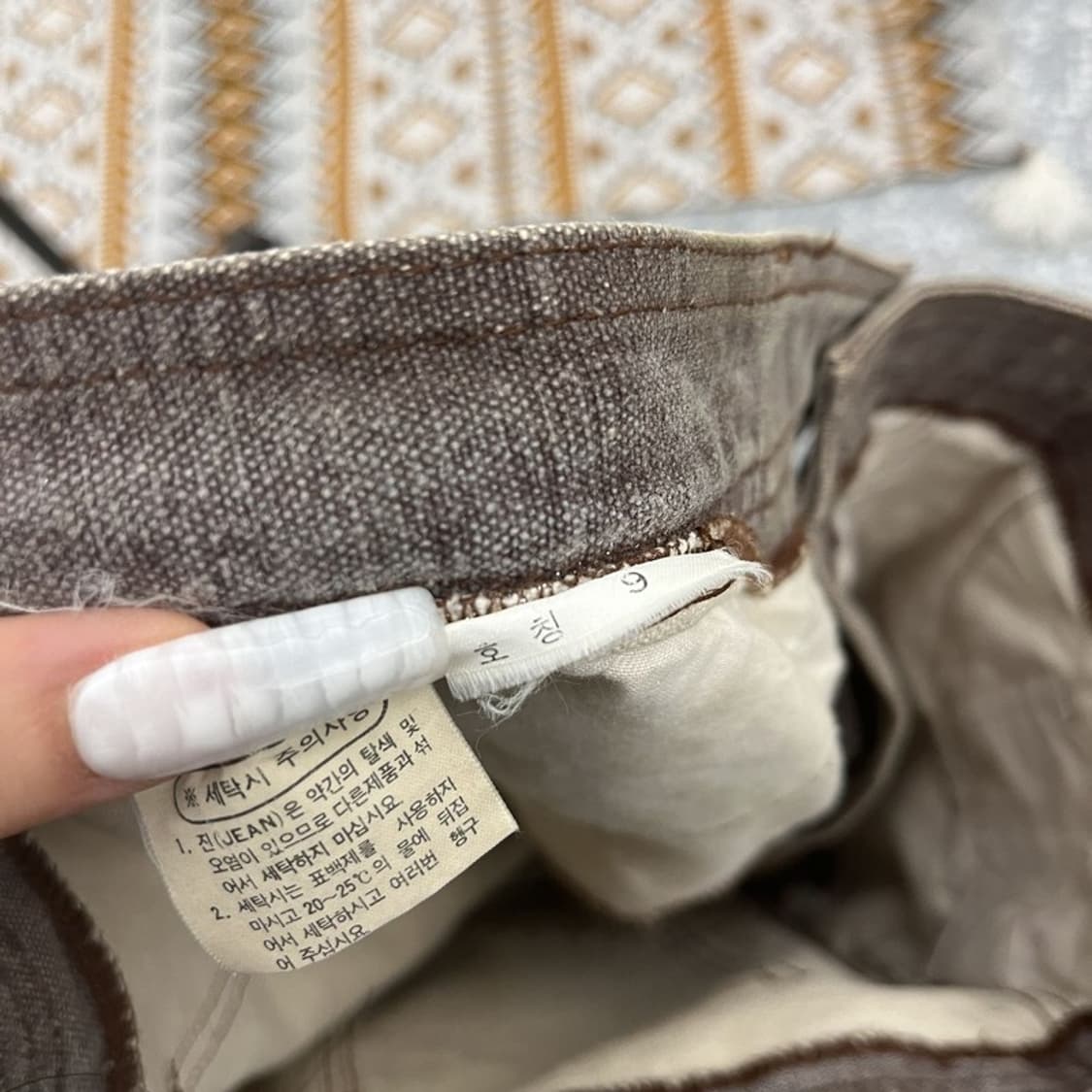 빈티지 올드스쿨 모던 캐주얼 워싱 와이드 코튼팬츠 35인치 C10765 상품이미지6