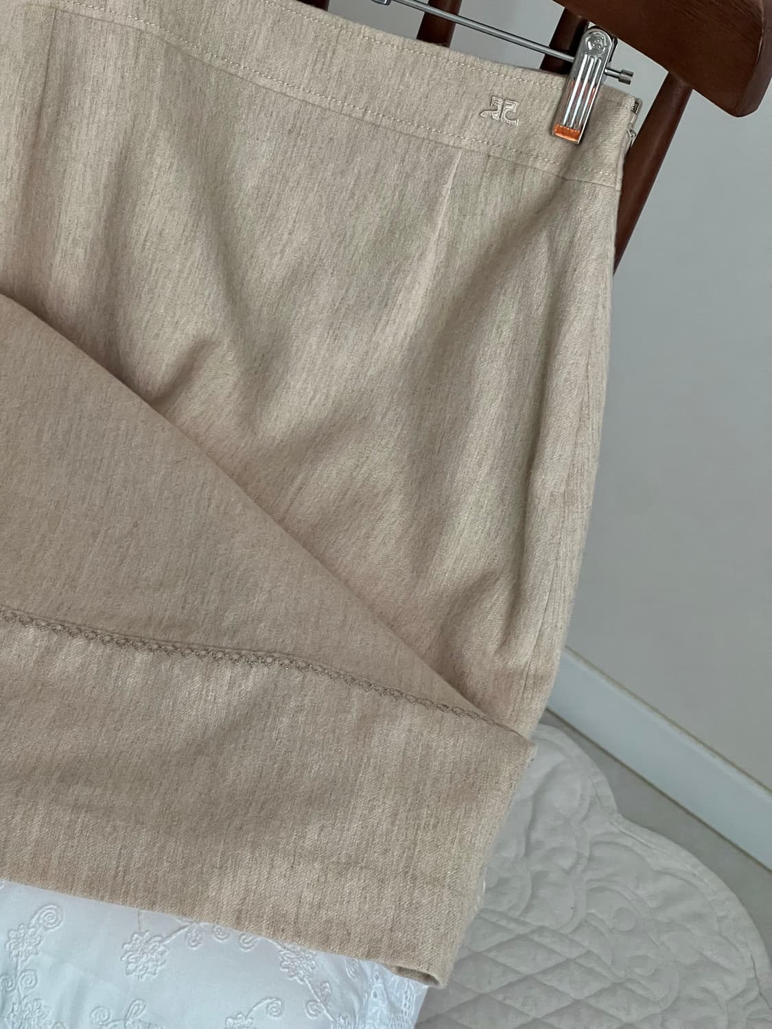 쿠레쥬 울 앙고라 캐시미어 스커트 꾸레쥬 상품이미지4