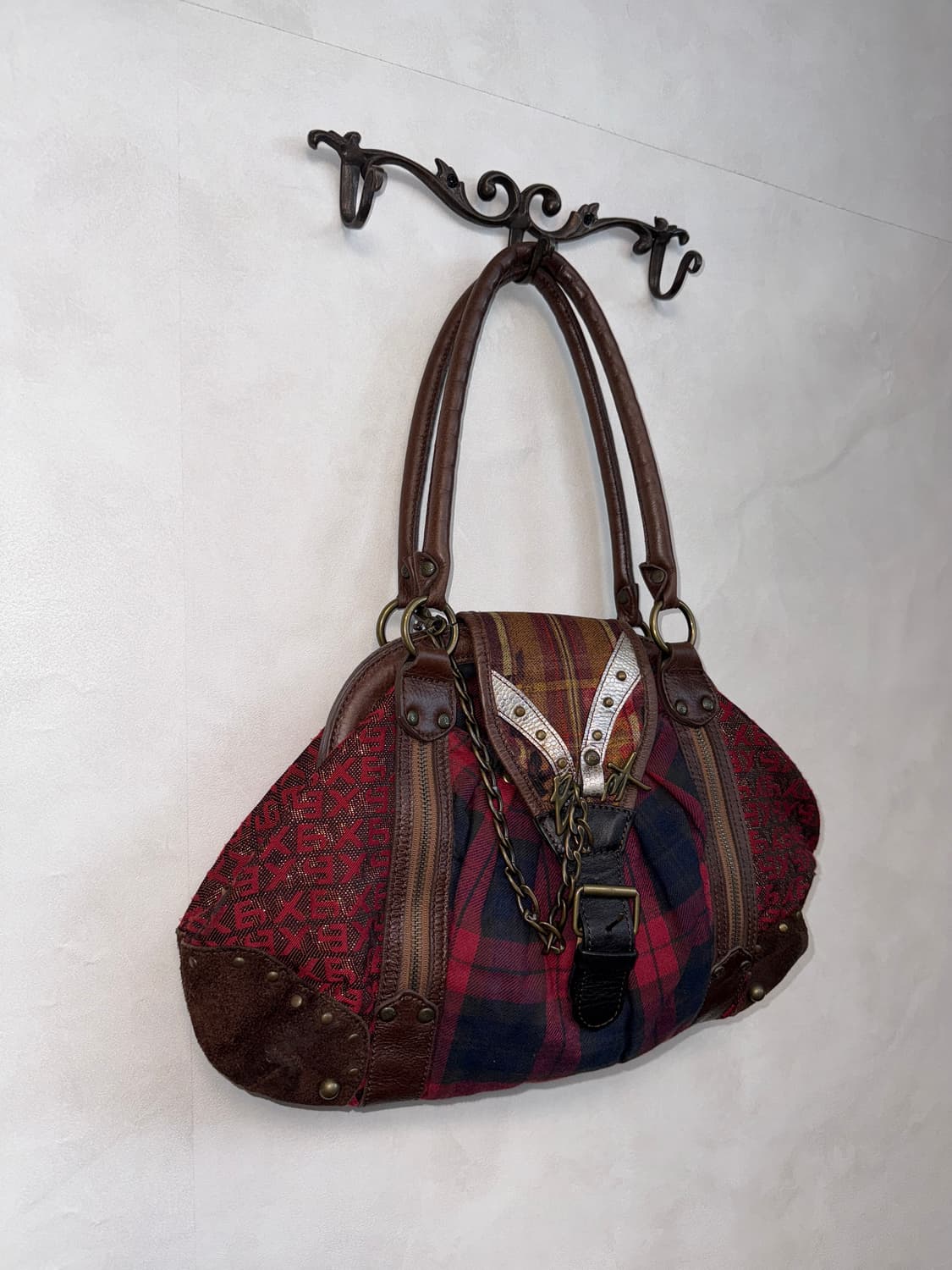BNX oriental western tartan check 버클 숄더백 상품이미지3