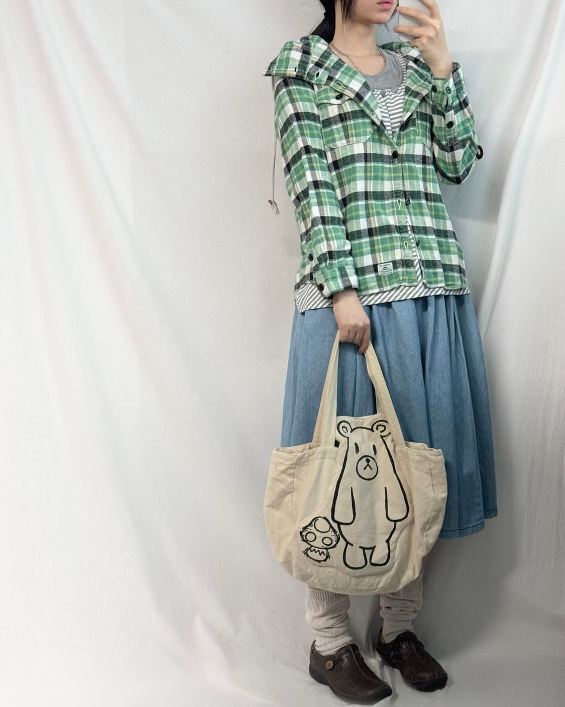 레이어드 버튼 넥 탑 상품이미지6