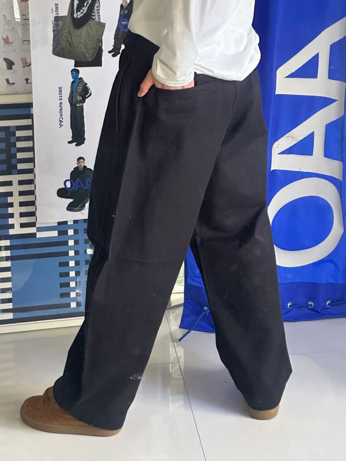 COTTON BARREL LEG PANTS  통 넓은 바지 상품이미지2