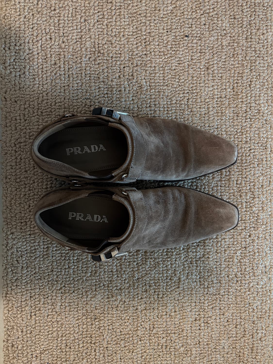 프라다 브라운 스웨이드 버클 앵클 부츠 상품이미지4