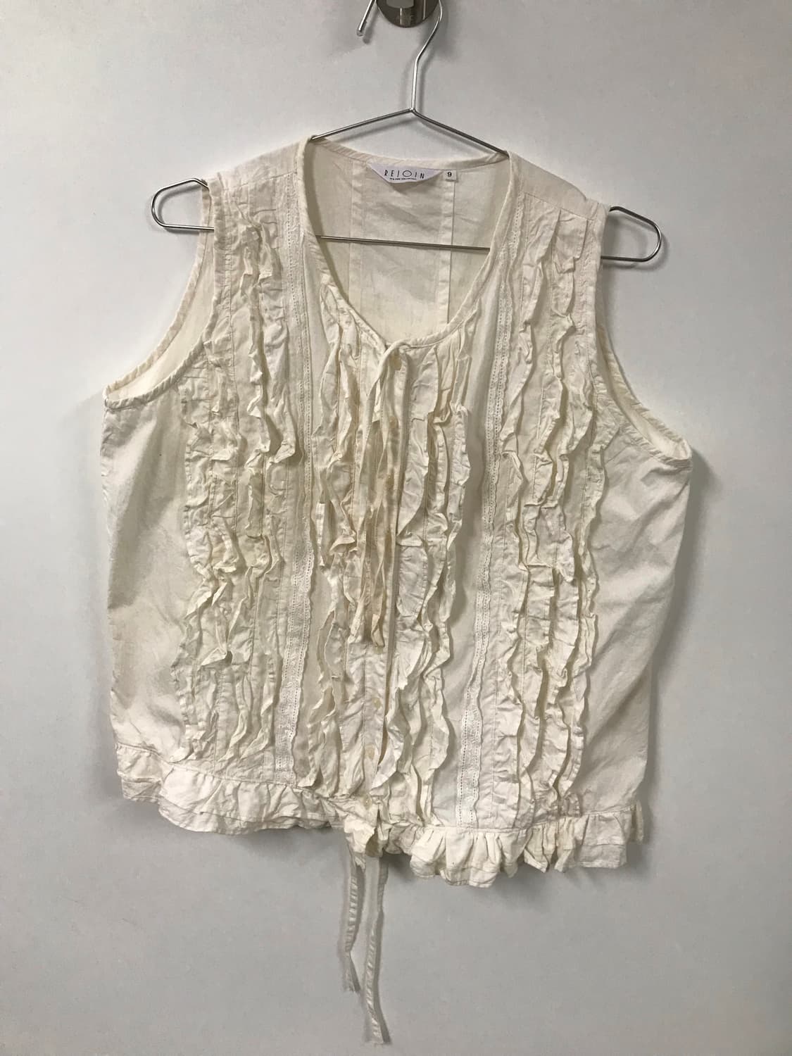 빈티지 프릴 슬리브리스 블라우스 상품이미지4