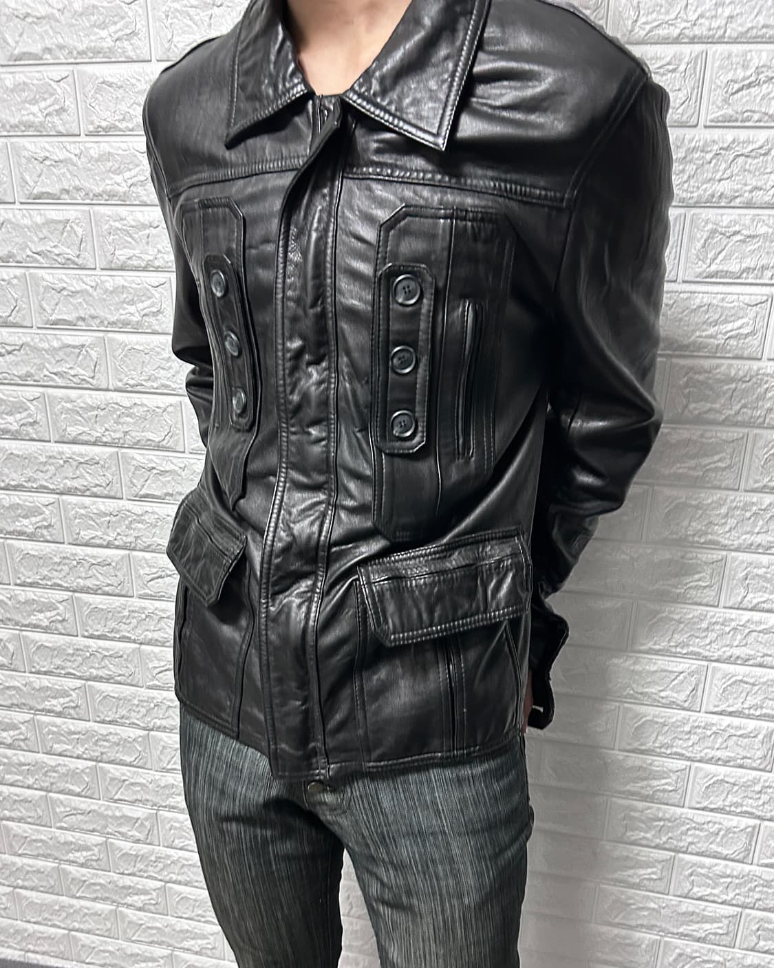 더블 커프스 나폴레옹 램스킨 자켓 상품이미지1