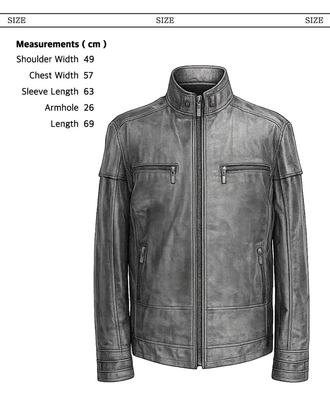 KENZIA 빈티지 레더 가죽 집업 재킷 상품이미지3