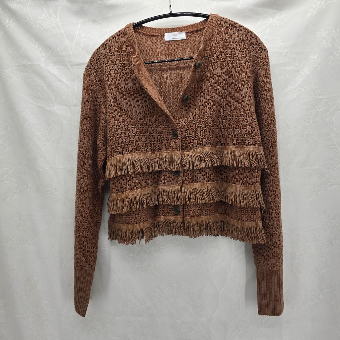 브라운 프린지 니트 가디건 상품이미지2