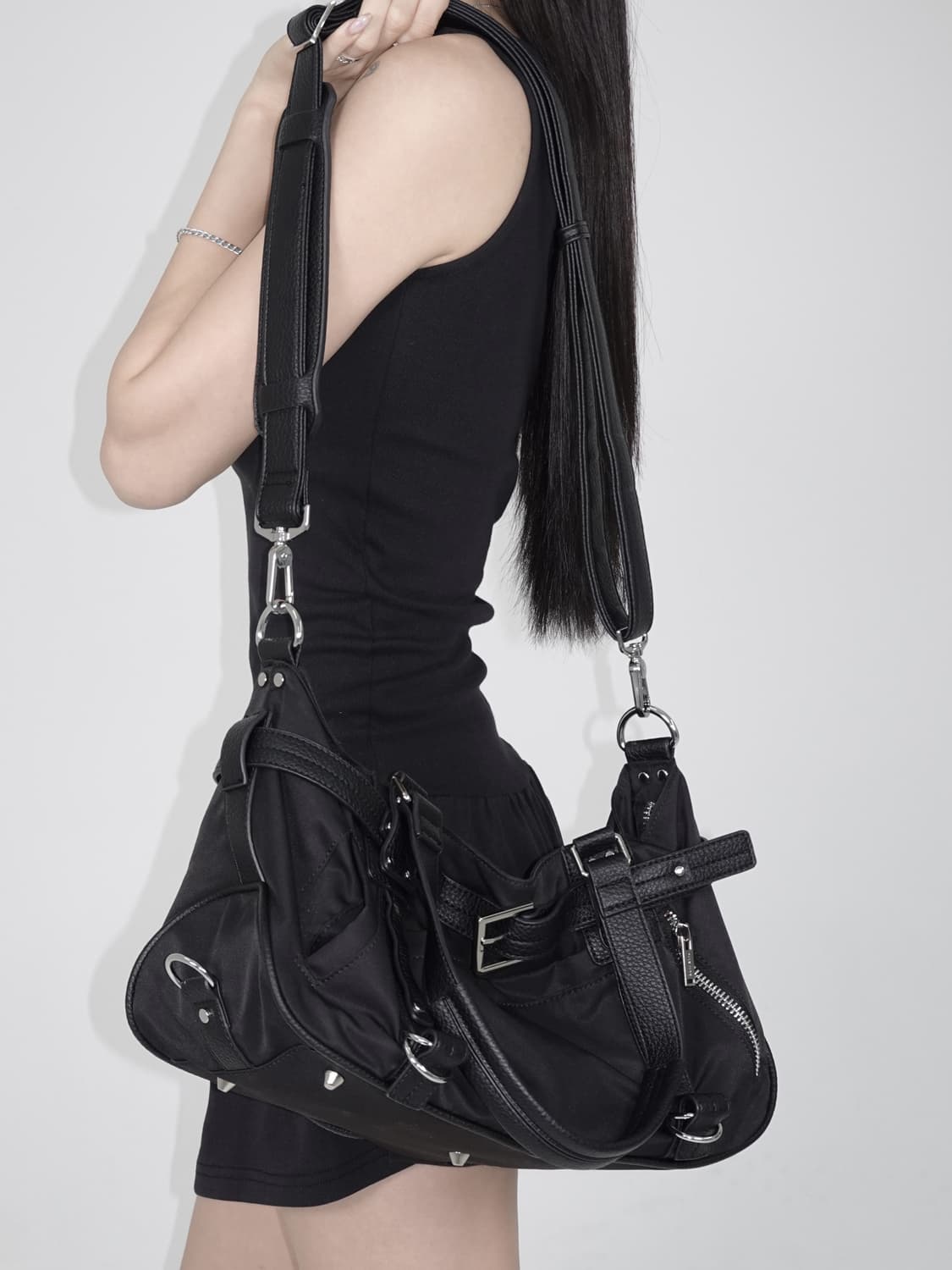 페일제이드 벨티드 더플 백 숄더백 가방 블랙 상품이미지1