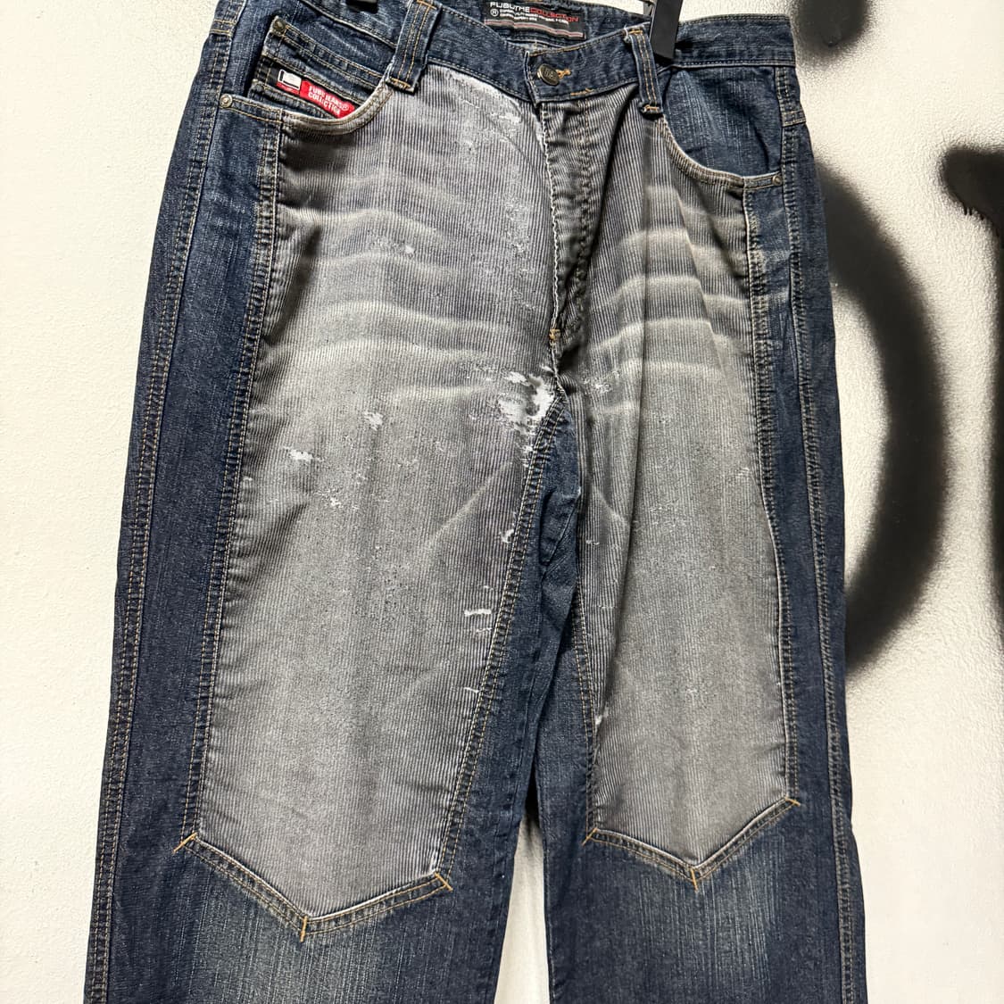 Fubu 후부 코듀로이 골덴 디테일 워싱 와이드 데님 팬츠 상품이미지4