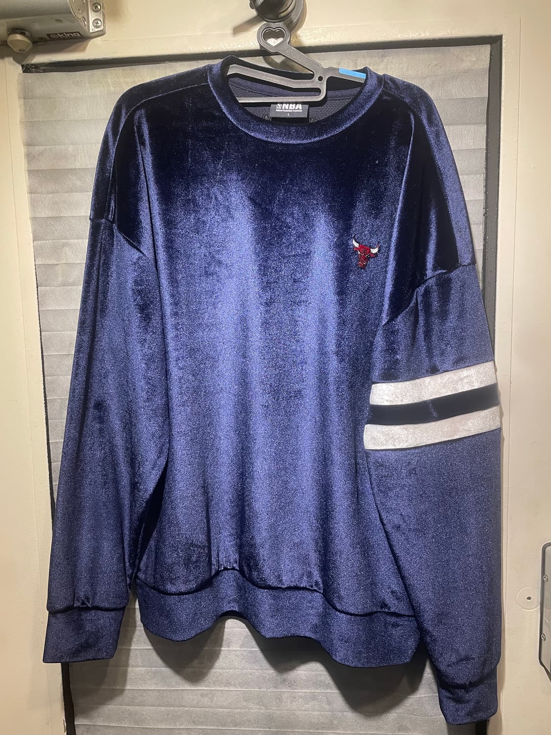 NBA 벨벳 맨투맨 티셔츠 네이비 L 상품이미지1