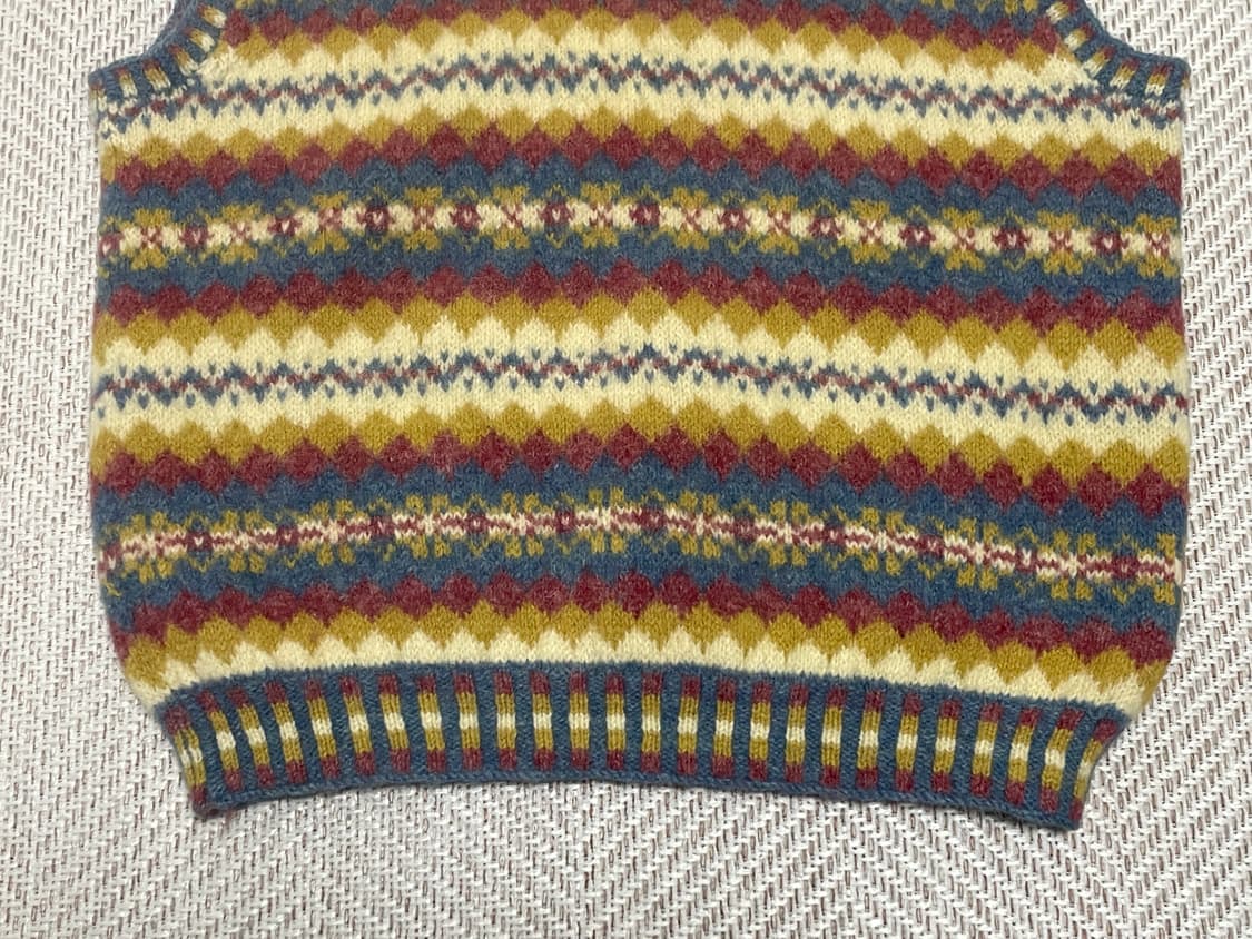 8~90s 스코틀랜드 페어아일 핸드 니트베스트  J03407 상품이미지6