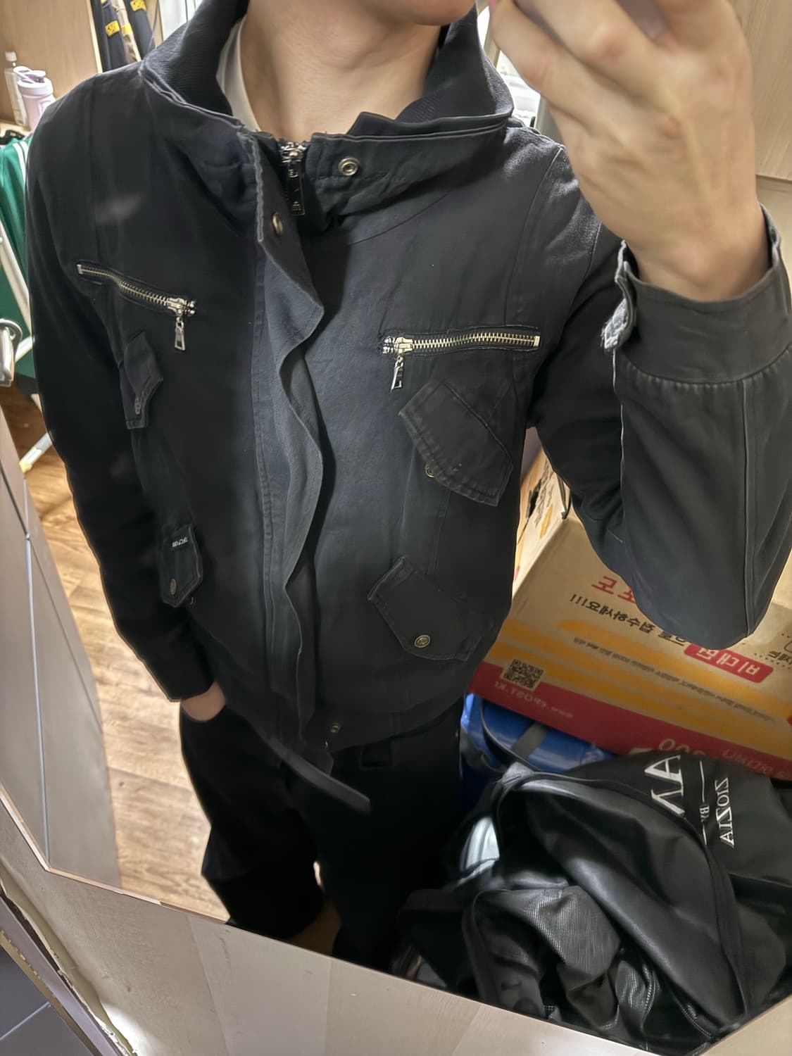 <실착사진> 돌체앤가바나 더블 하이넥 봄버 M 상품이미지5