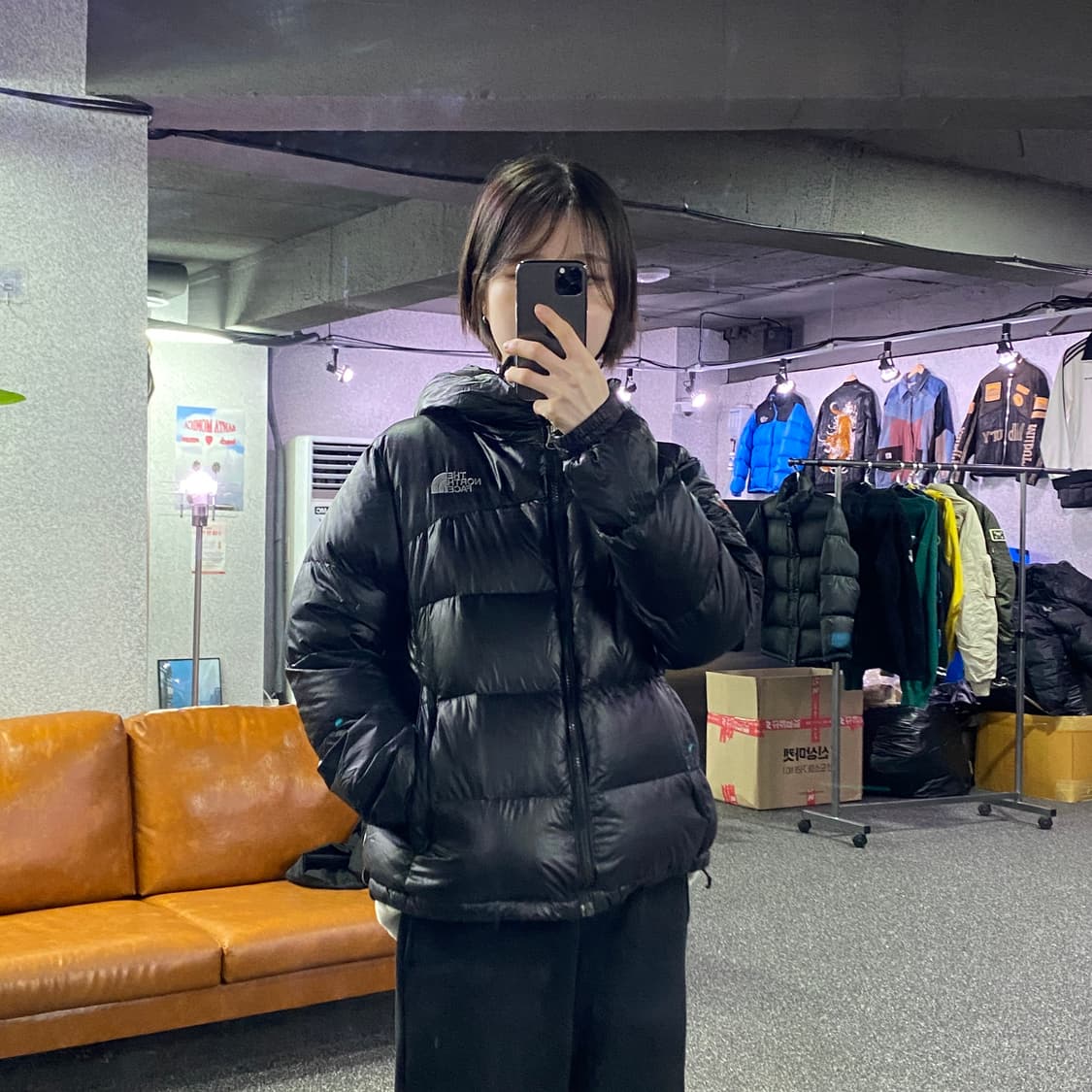 노스페이스 써밋 스몰로고 블랙 경량 패딩 B4036 상품이미지1