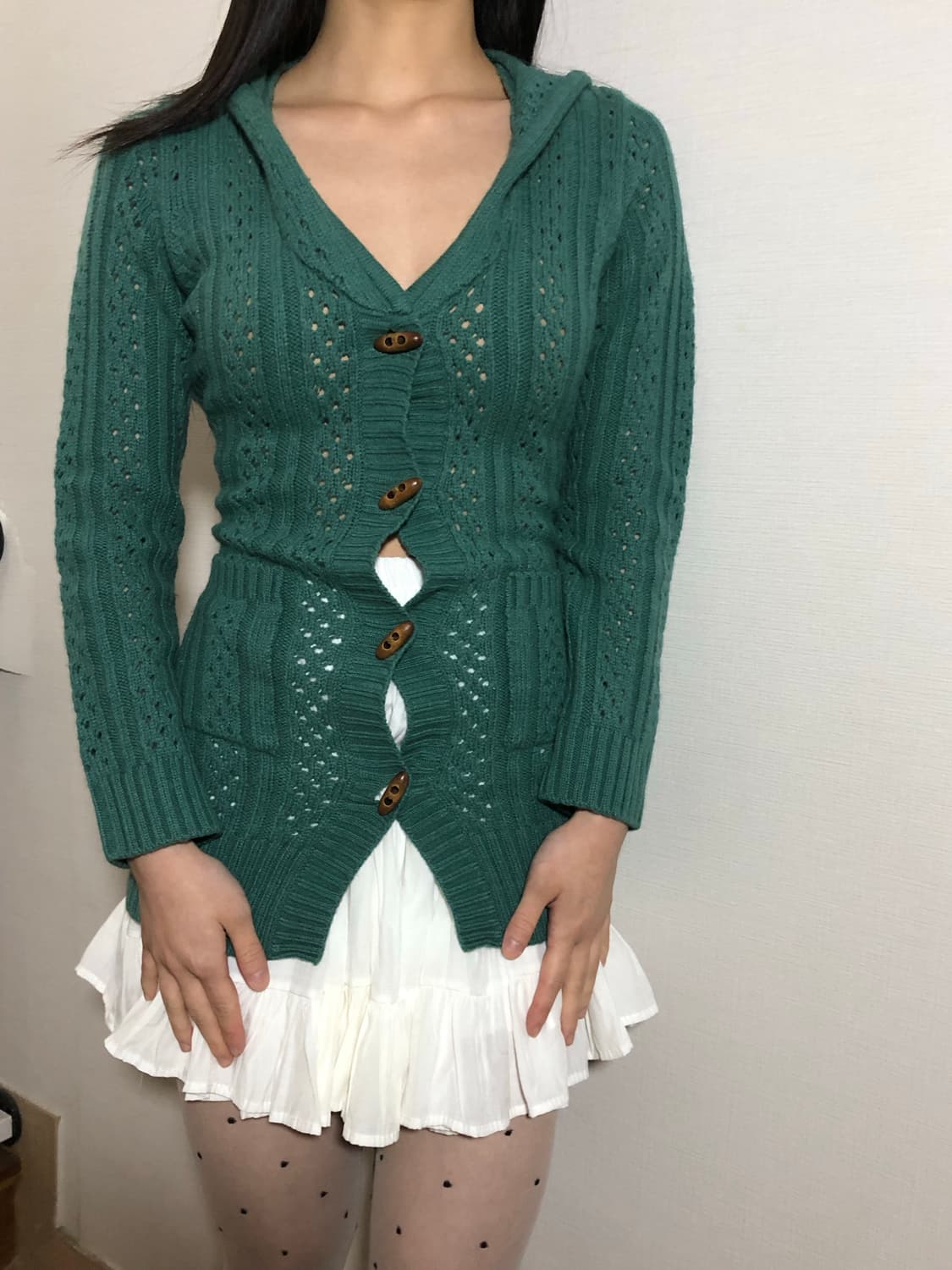 빈티지 청록 더플 가디건 상품이미지2