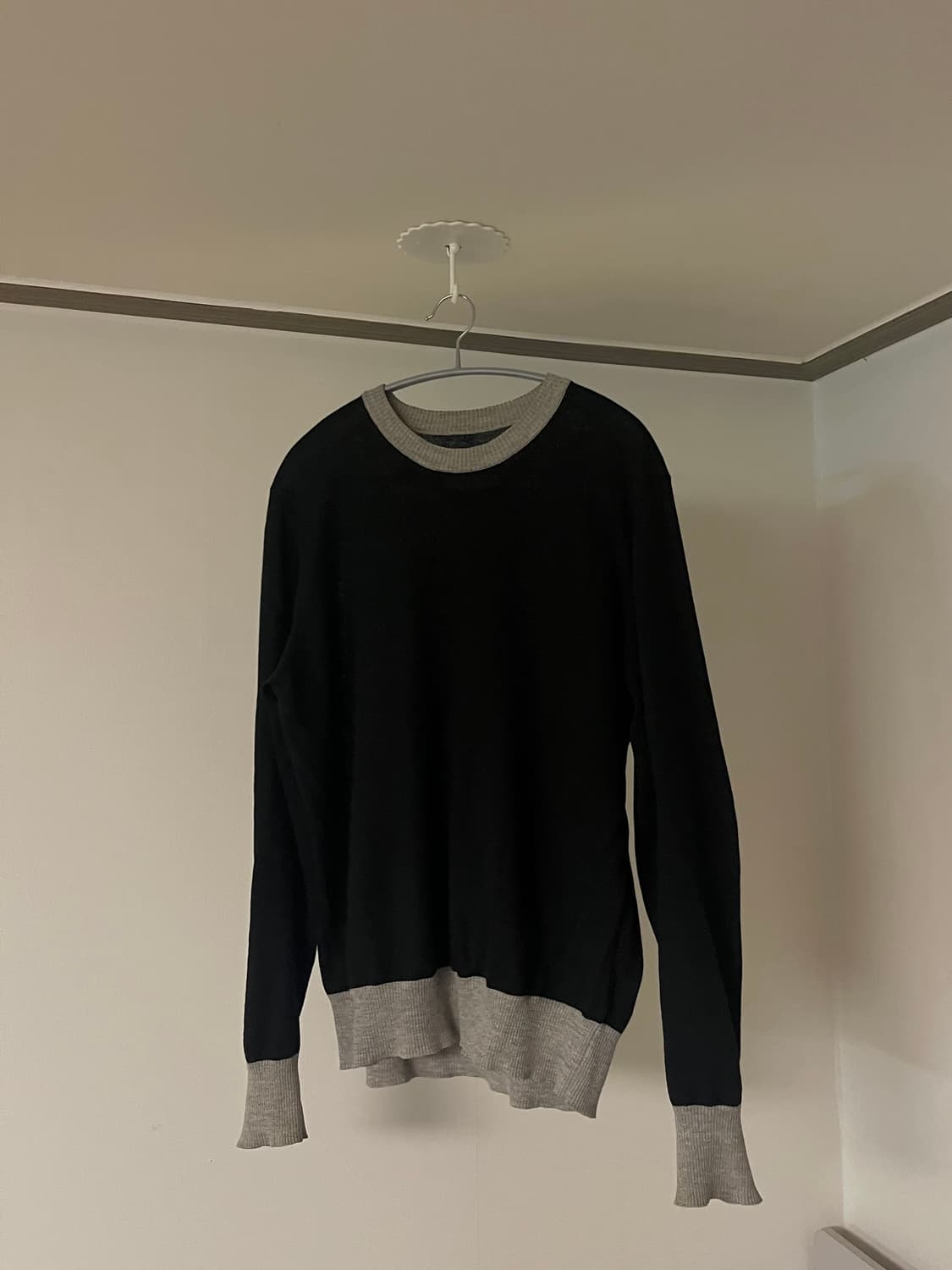 17ss 마르지엘라 래더패치 블랙 그레이 투톤 니트 상품이미지1