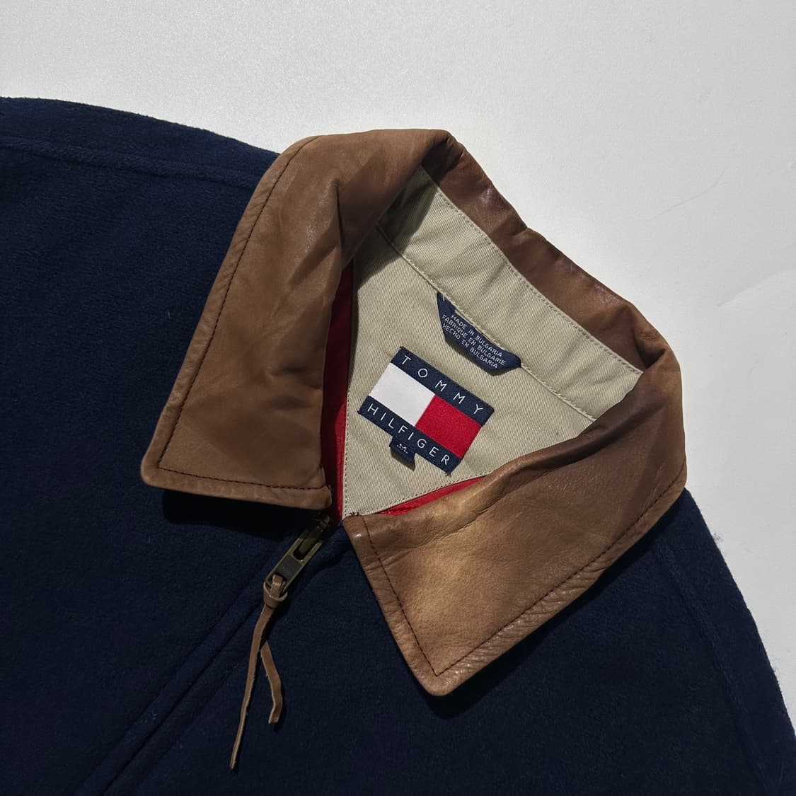 90‘s 타미 힐피거 울 레더 바시티 자켓 상품이미지4