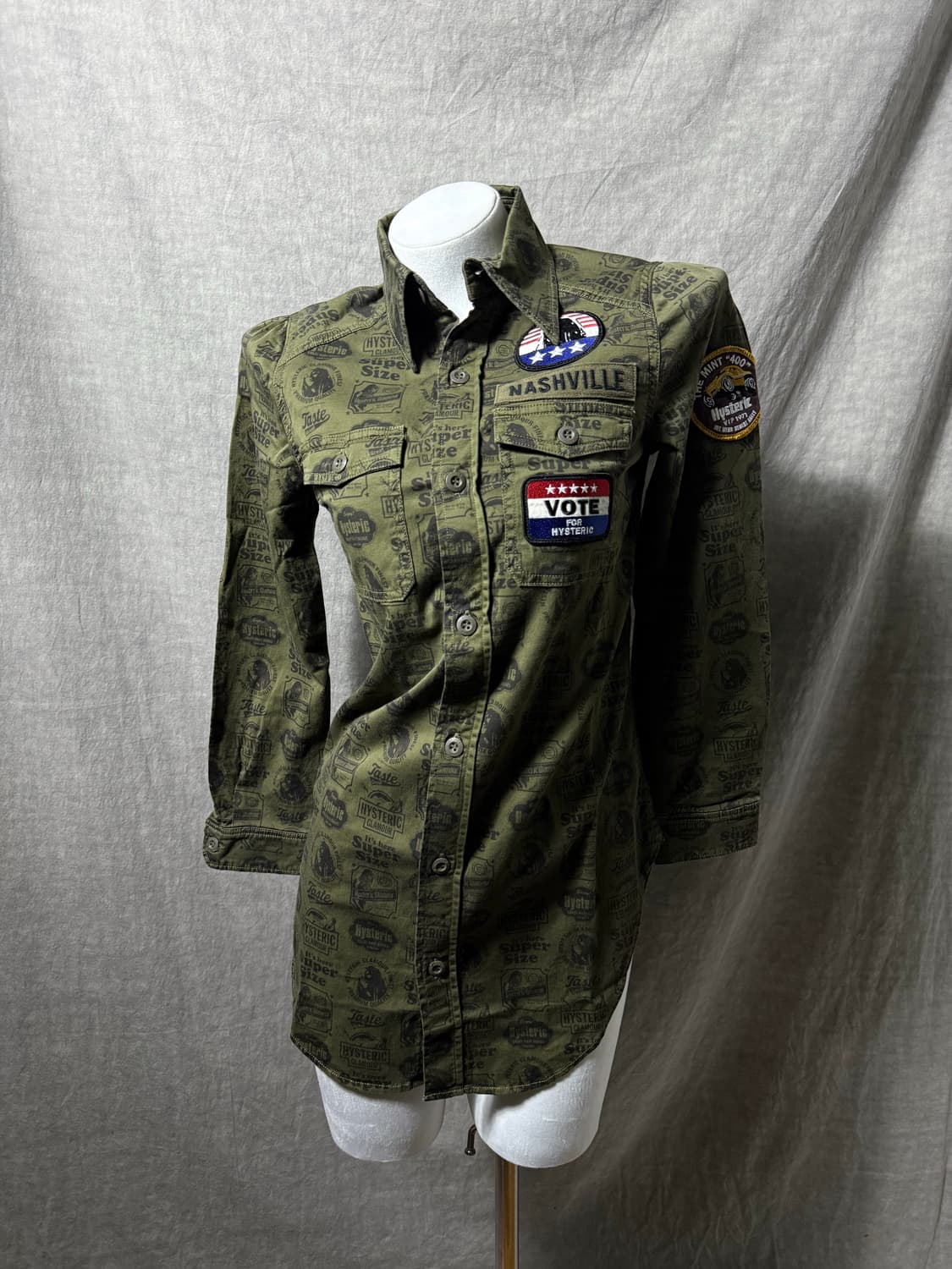 히스테릭글래머 밀리터리 패치 셔츠 상품이미지1