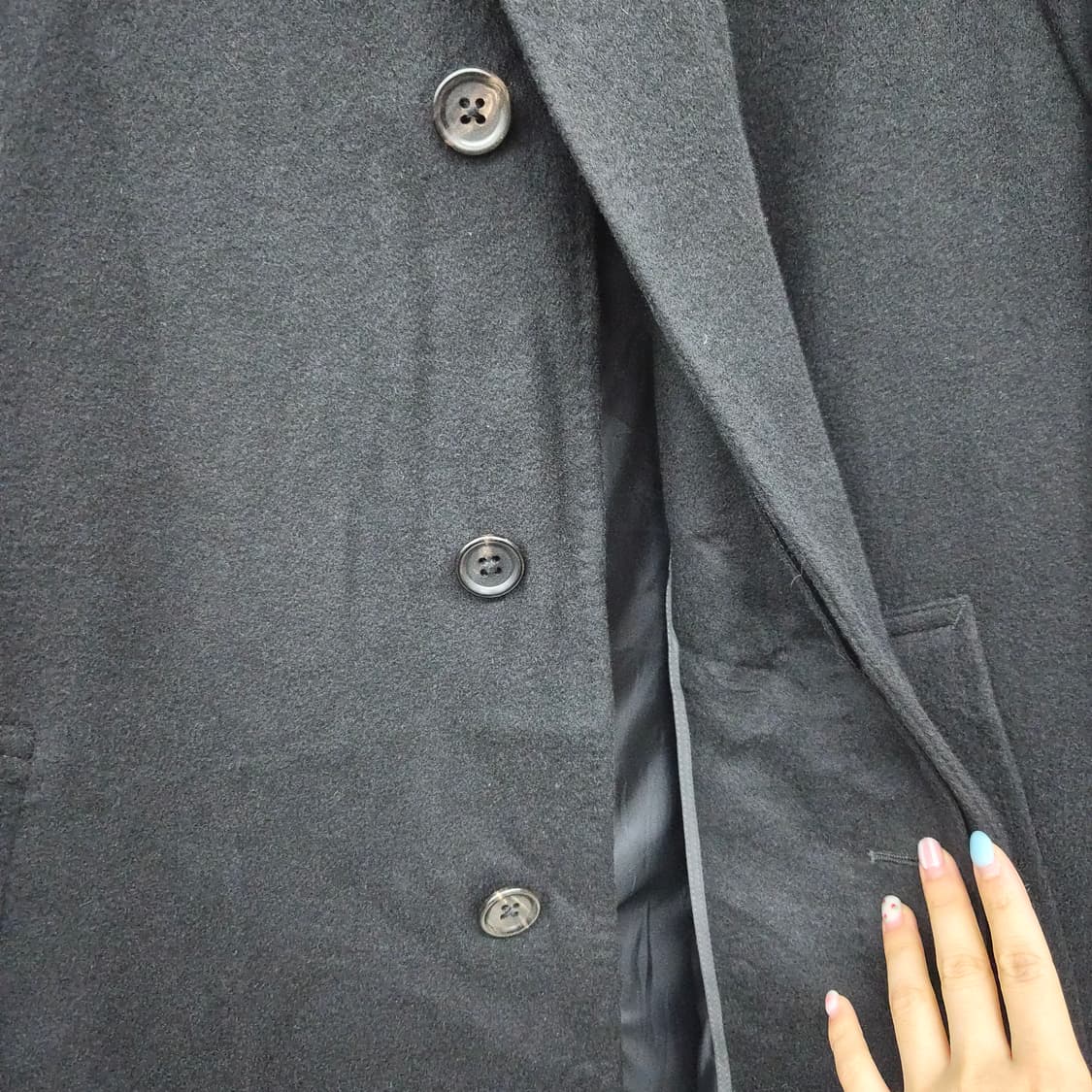 캐시미어 100% 블랙 기본 코트 남성 M 상품이미지3